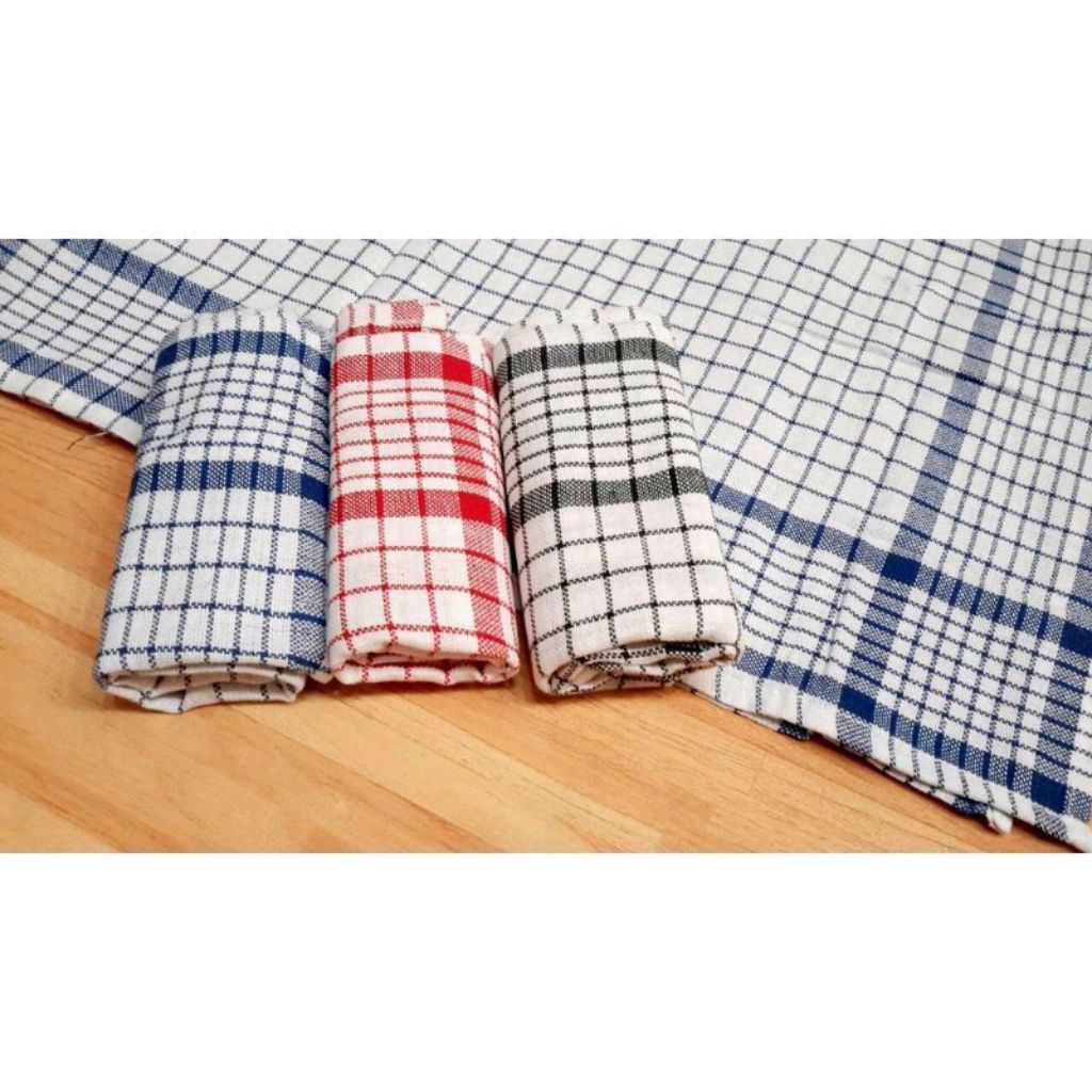 Lap dapur 1 lusin / lap kotak / lap kain / kain lap murah / serbet kain / serbet lap / lap serbet la