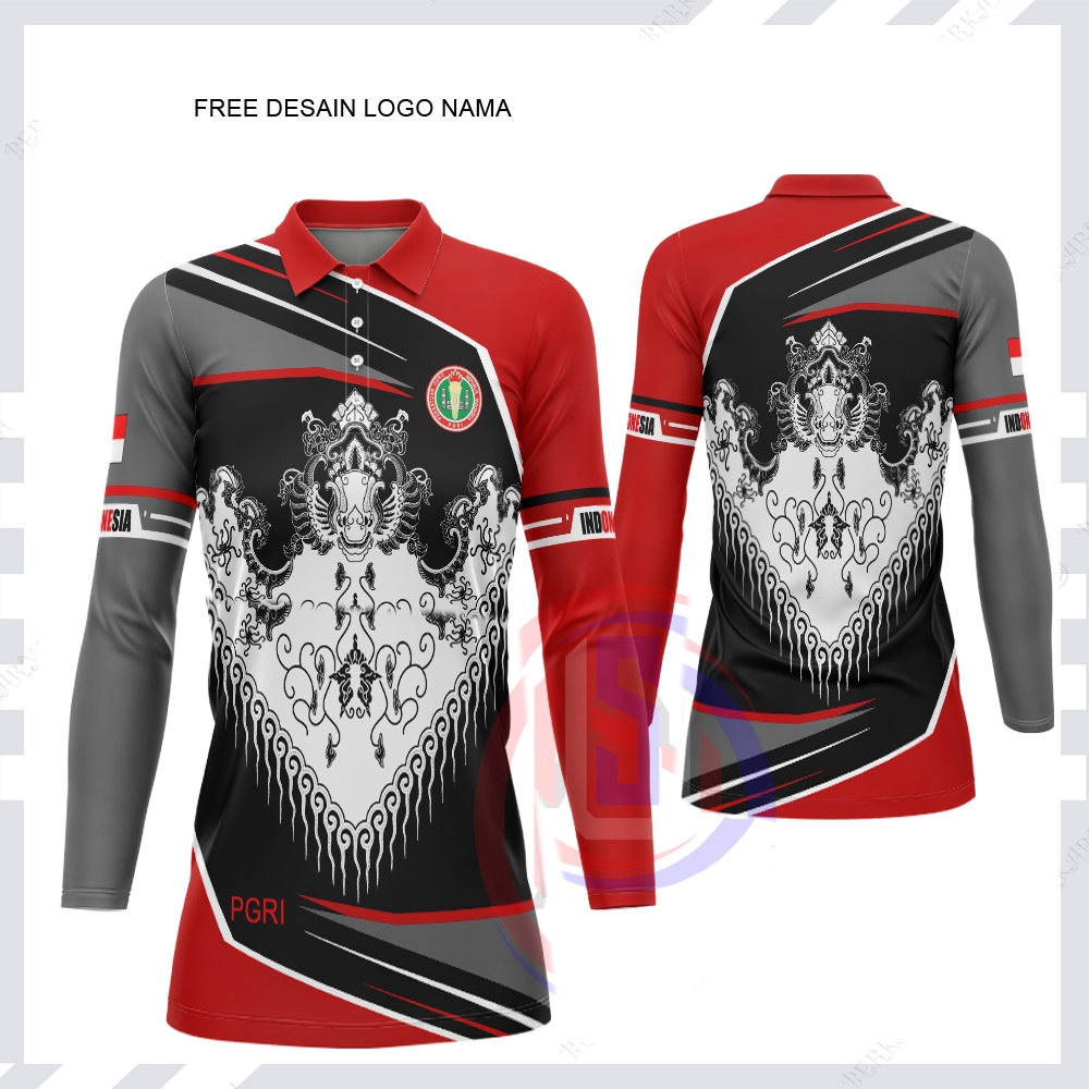 Jersey Tunik PGRI Wanita / Baju Guru Wanita Batik PGRI / Jersey PGRI Printing