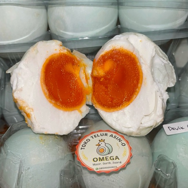 

- Telur Asin Omega Manik (Masir, Gurih, Jumbo, Pakan Kepala Udang)