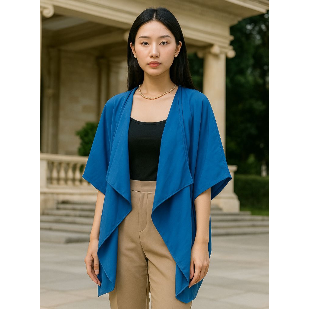 Preloved Cardigan Outer Biru Elektrik