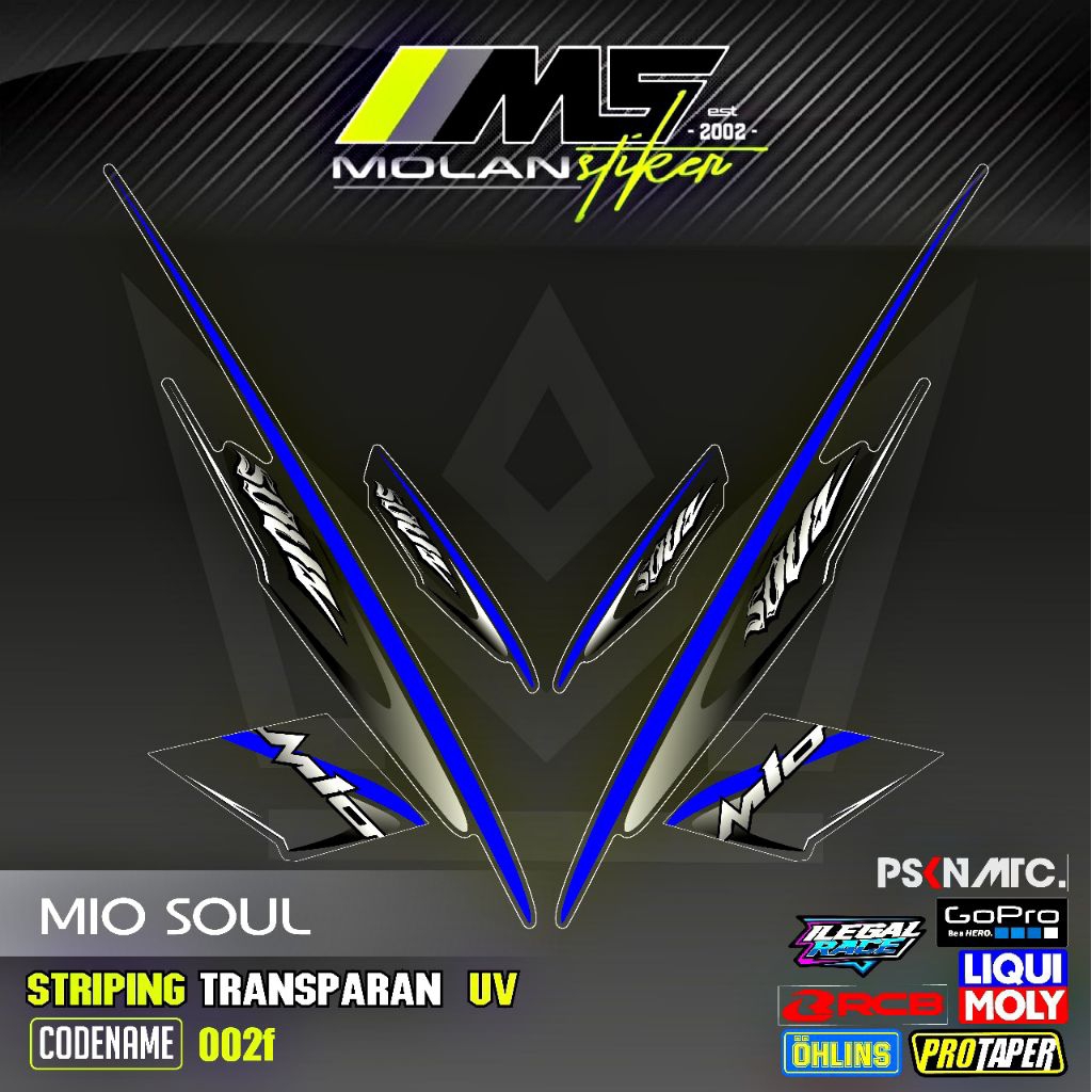Decal Sticker Striping Variasi Transparan Uv Mio Soul Karbu 2006-2012 Mio Soul 115 Mio Soul Lama/Old
