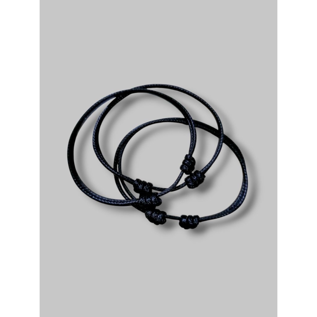 PAKET HEMAT GELANG TALI KOREA HITAM 1.5MM ISI 100PCS|| GELANG TALI KOREA COCOK BUAT DI KASIH LIONTIN