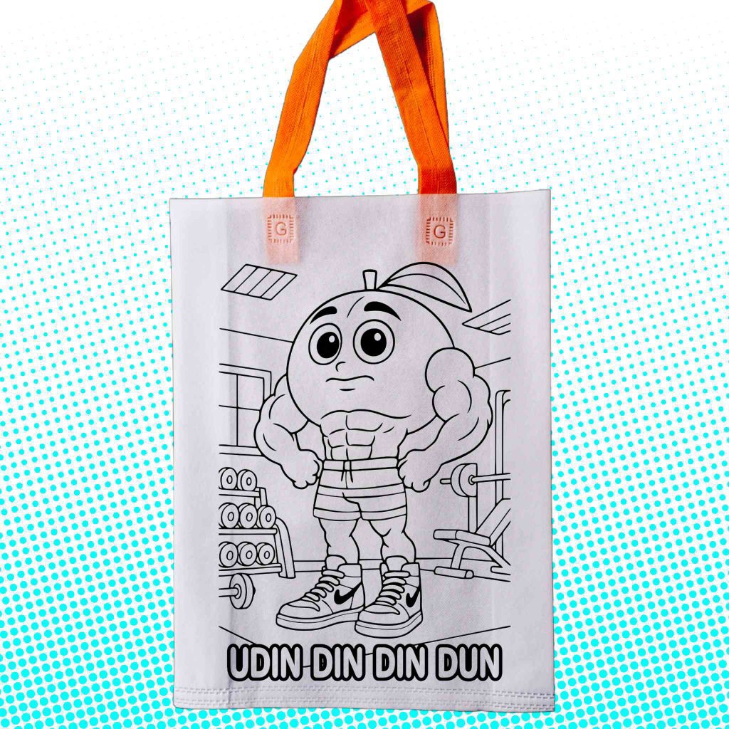 

( PCS)Tas Mewarnai Anak Kain spunbond ukuran 25x35 (TALI MIX WARNA)
