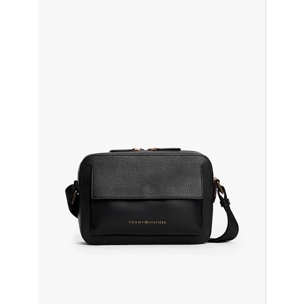 Tommy Hilfiger TH Casual Leather Crossbody Bag Tas Selempang Pria -  Black