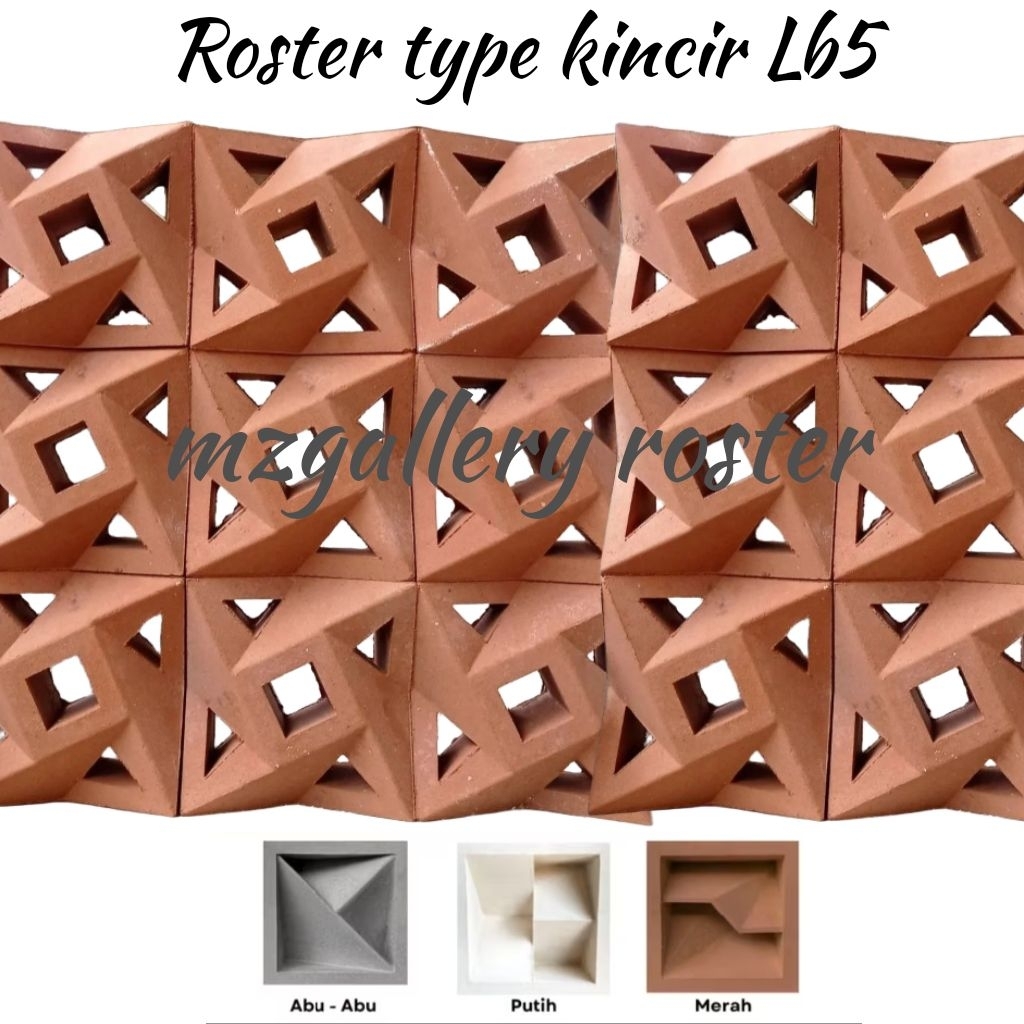 Roster beton satu sisi motip kincir roster merah roster minimalis roster putih lubang angin