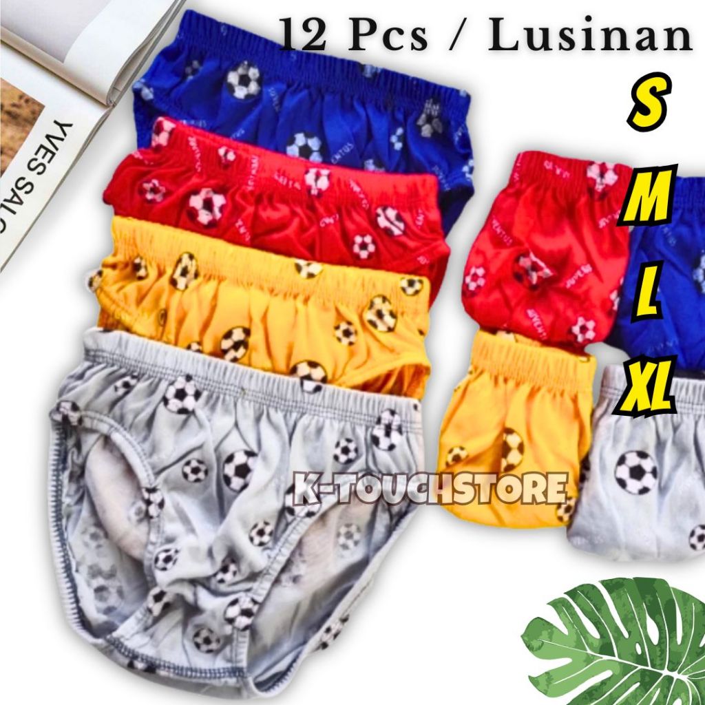 12 PCS CELANA DALAM ANAK MOTIF BOLA BALL GROSIR LUSINAN