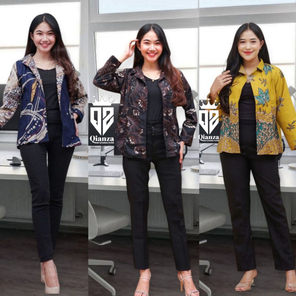 Blazer batik kekinian blazer kantor modern blazer wanita masakini
