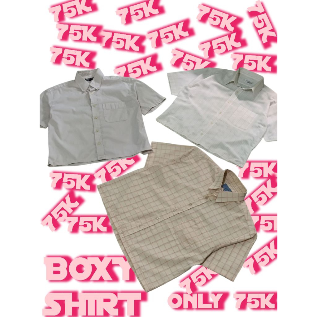 Kemeja Boxy Vintage second, Boxy Shirt