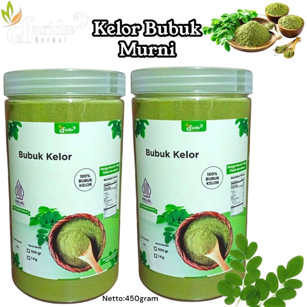 

Farida Herbal Daun Kelor Bubuk Organik 500gram Kemasan Toples / Kelor Bubuk Murni 500gram / Moringa Oleifera / Moringa Powder Grade A / Daun Kelor Murni 100%