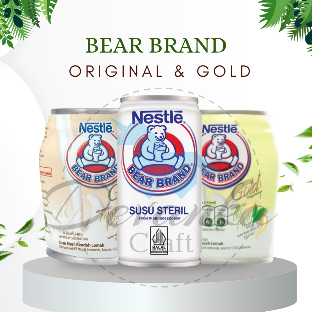 

BEAR BRAND MILK SUSU STERIL 189 ORIGINAL, 140ML GOLD MALT PUTIH & GOLD TEH PUTIH