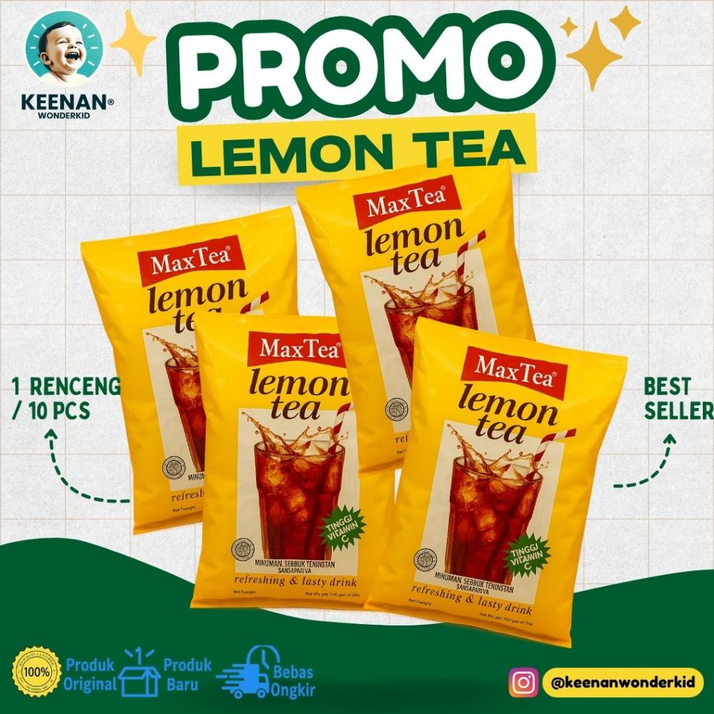 

[DISKON] MAX TEA - LEMON TEA Instan 25gr (50/30/10 Sachet)