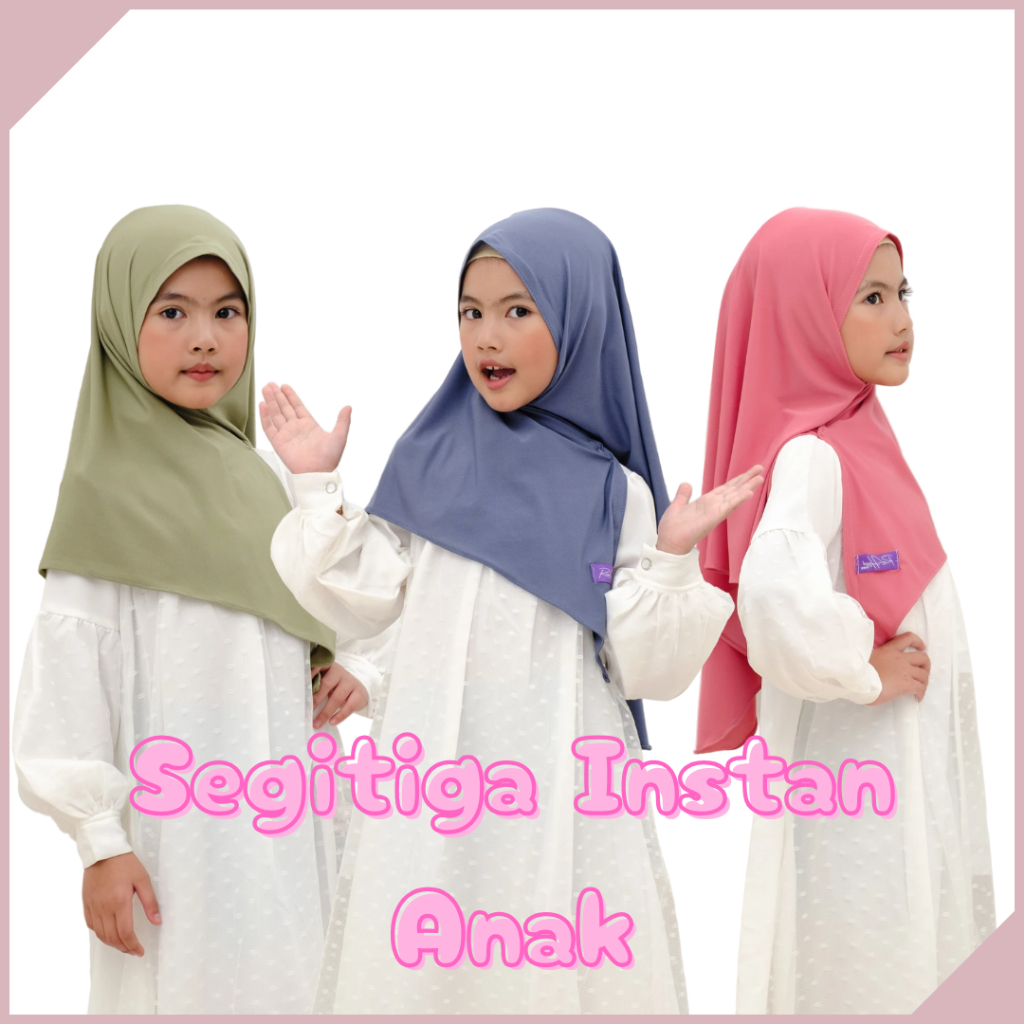 Jilbab Segitiga Instan Anak 2-9 Tahun / Hijab Segitiga Instan Jersey