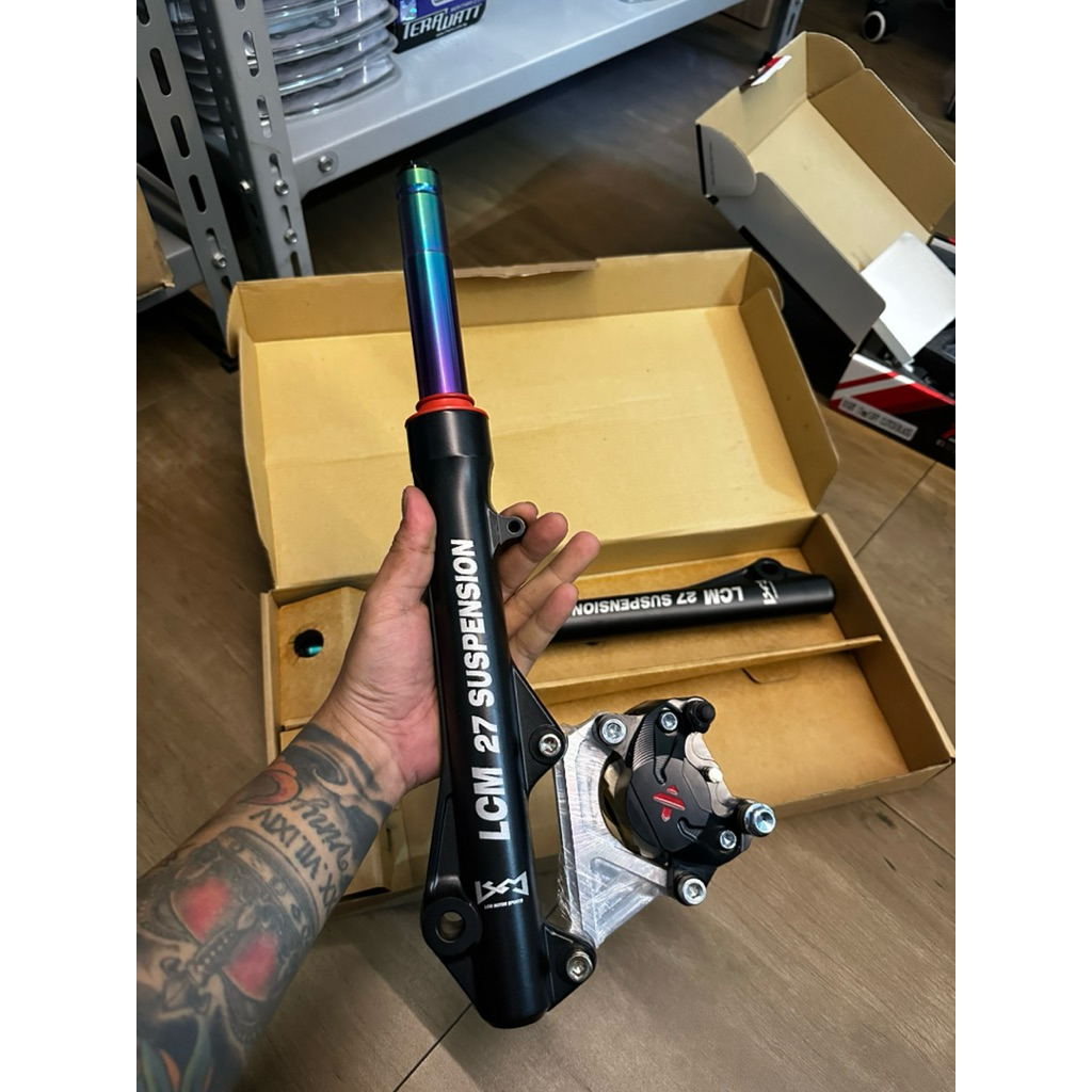 set shock lcm original kaliper ktc 2 piston knv untuk vario scoopy beat