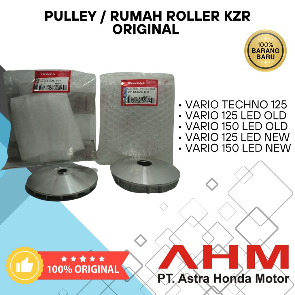 Pulley SET/Rumah Roller Bubut Custom KZR AHM Original Vario 125/150 Old/New 13.8 14 14.2 14.5