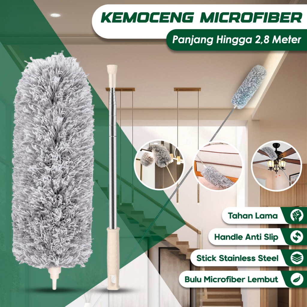 Promo Ralali Kemoceng 2,8 Meter Bulu Microfiber Kemoceng Multifungsi Kemoceng Gagang Panjang