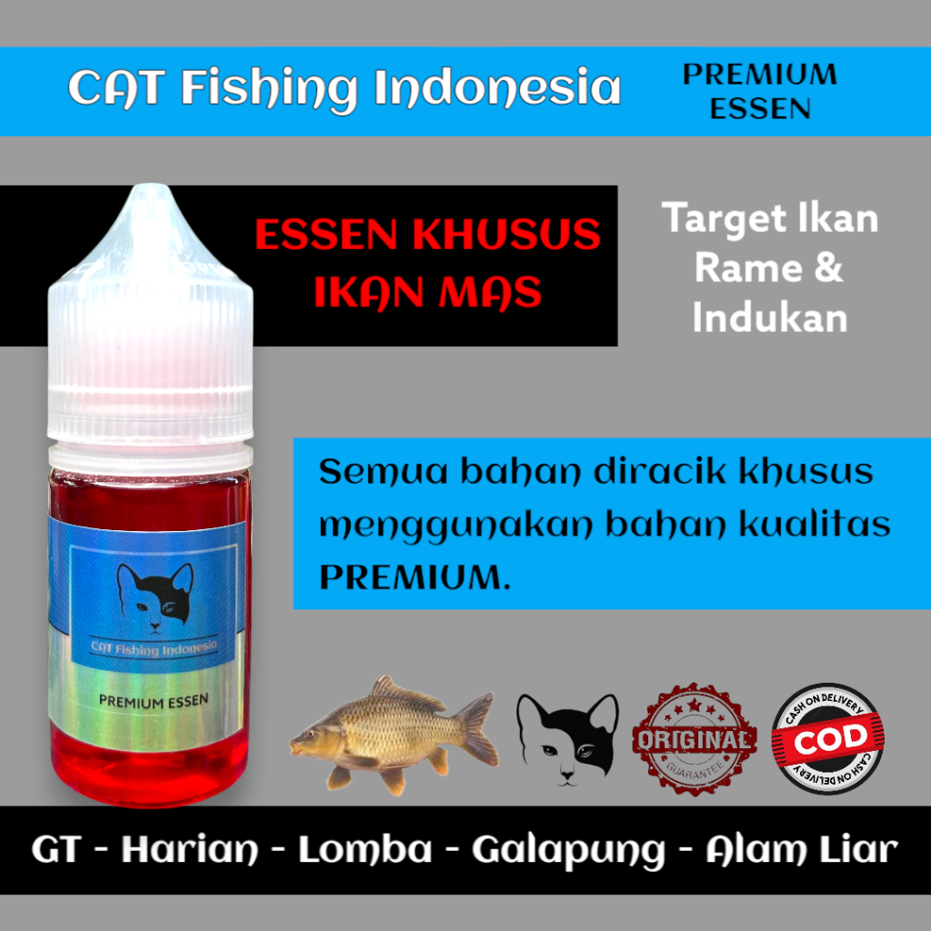 CAT Premium Essen Ikan MAS Target Ikan Rame dan Indukan Campuran Umpan Pancing 30ml