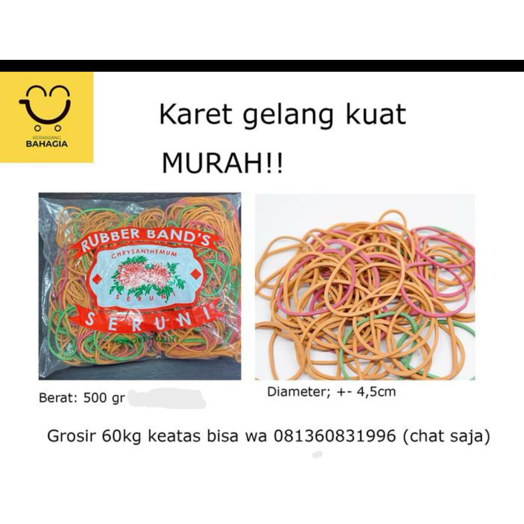 

Karet Gelang Kasar Seruni Karet bungkus nasi (500gr)