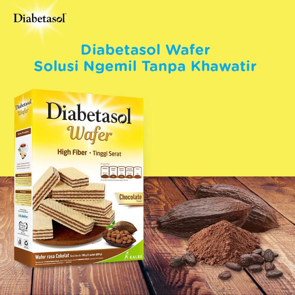 

(PRODUK DIET) DIABETASOL WAFER COKLAT - WAFER DIET - CEMILAN DIET