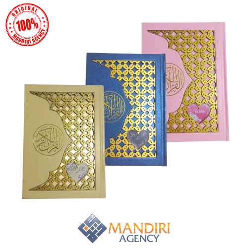 Al-Quran 3D Kawung Bisa Custom Nama Timbul Hardcover Ukuran A5 Isi Quran Blok Warna