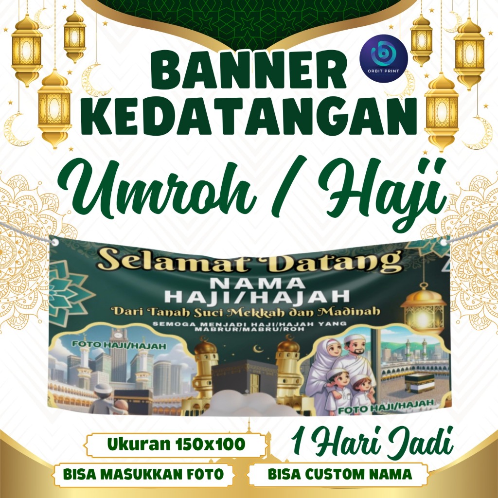 BANNER CUSTOM - X BANNER - STAND BANNER- KATALOG KEDATANGAN UMROH/HAJI