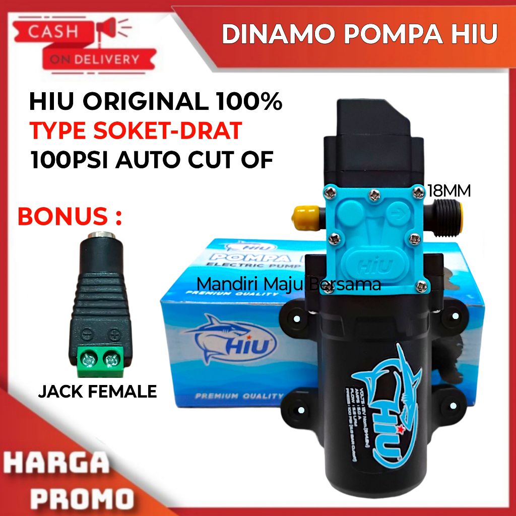 Pompa Dc Hiu 12v 6.8Bar 5 Lpm / Dinamo Pompa Dc 12v Hiu 100 Psi Sprayer Pertanian
