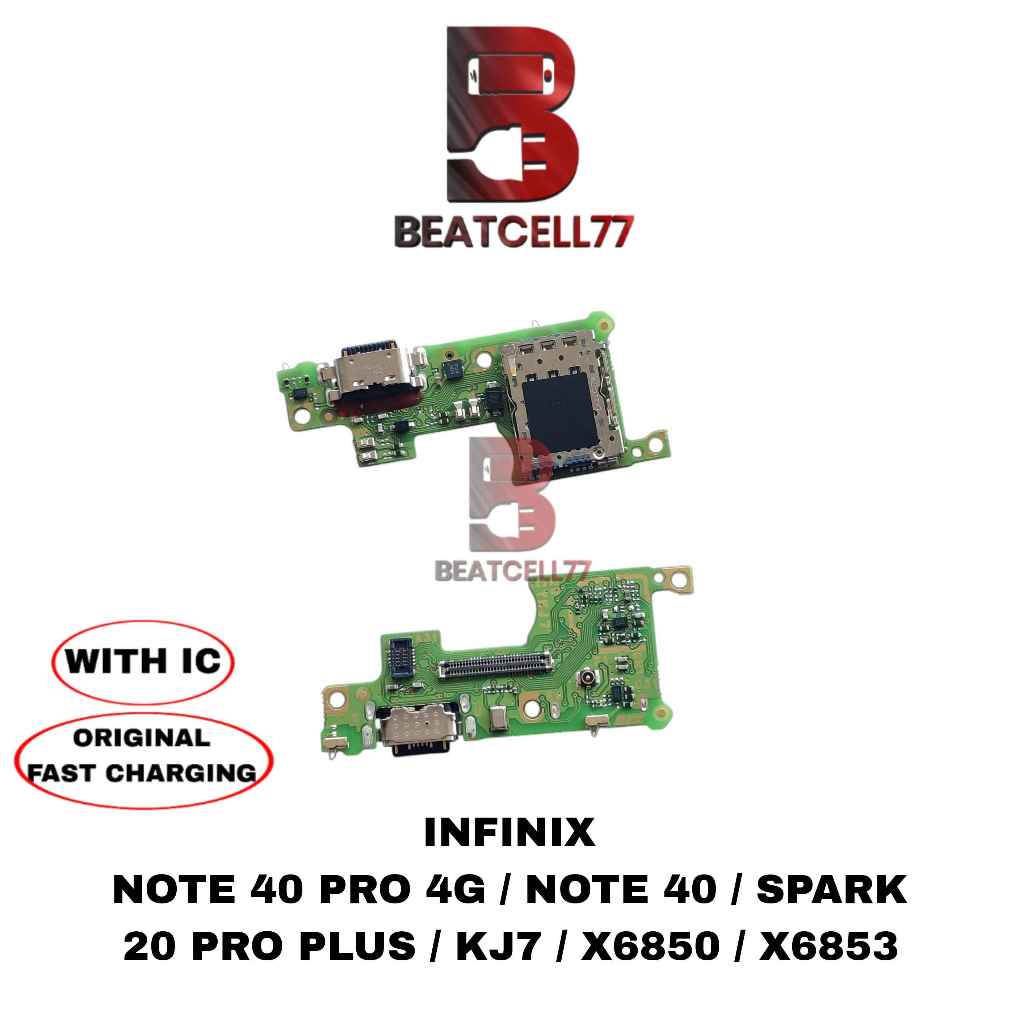Konektor Charger Infinix Note 40 Pro 4G / Note 40 / Spark 20 Pro Plus / Kj7 / X6850 / X6853 Papan Pc