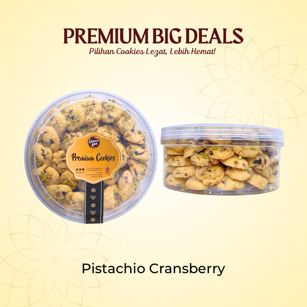 

ISTANA KUE KERING TERBARU PISTACHIO CRANSBERRY PREMIUM COOKIES | Kue Coklat Viral dan Lezat Kekinian