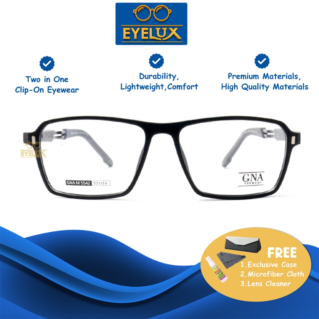 GNA CLIPON UV  POLARIZED / GNA M-5542 / 53-16 / Frame Kacamata GNA Eyewear ORIGINAL