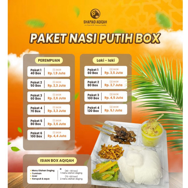 

paket aqiqah nasi putih box anak laki laki