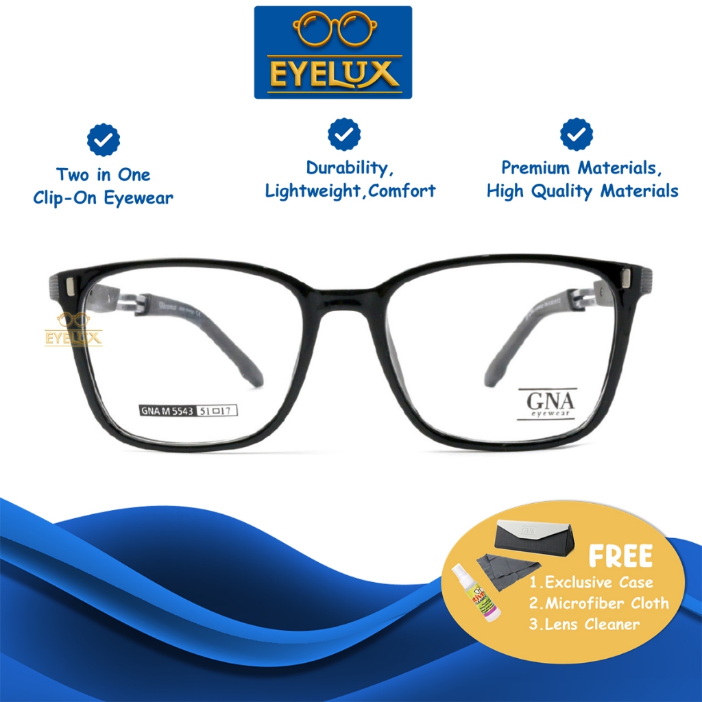 GNA CLIPON UV  POLARIZED / GNA M-5543 / 51-17 / Frame Kacamata GNA Eyewear ORIGINAL