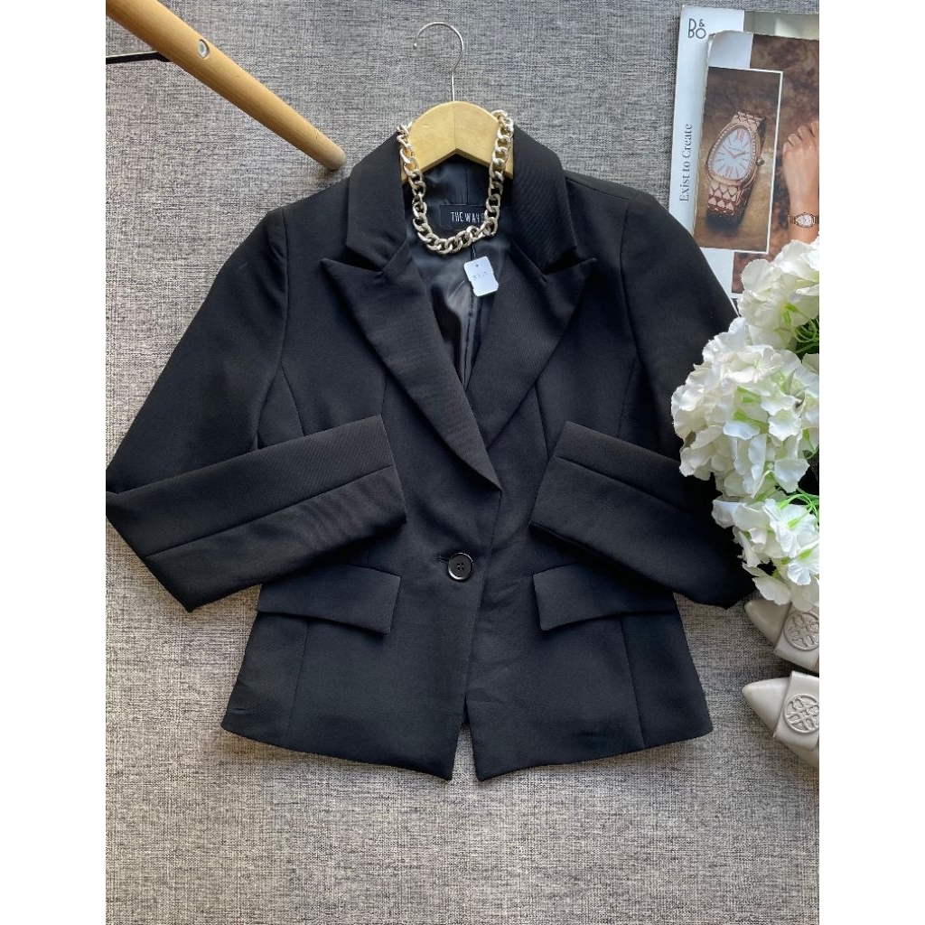 blazer wanita hitam premium