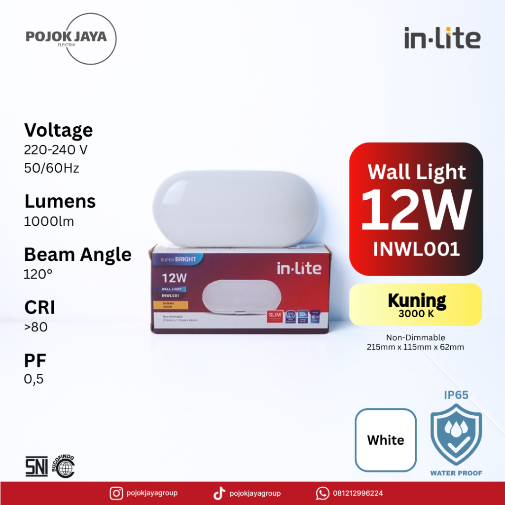 INWL001 12WATT LAMPU TEMPEL/ LAMPU DINDING IN-LITE