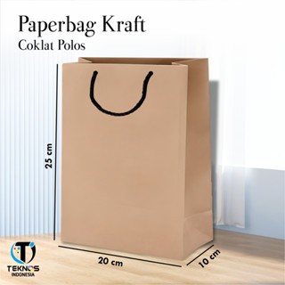 

[12PCS] PAPERBAG KRAFT READY STOCK - PAPER BAG UKURAN 20 x 25 x 10 CM - PAPER BAG SOUVENIR
