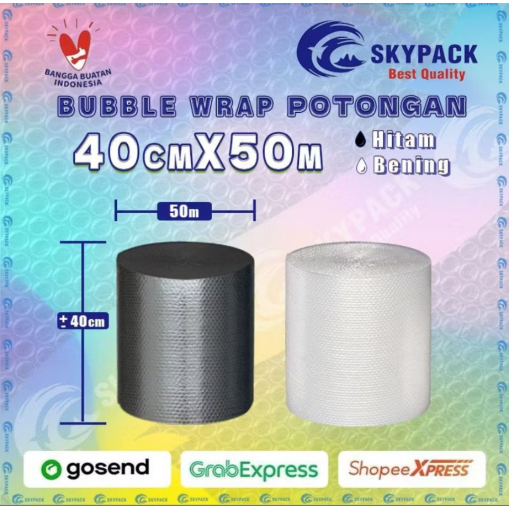 

Q(Q22) BUBBLE WARP KETEBALAN TIPIS UKURAN 40 CM X 50 M
