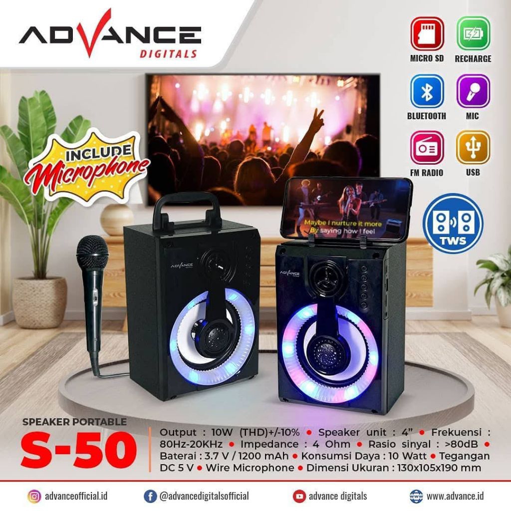 speaker bluetooth advance S50 5 Inch / advance S50