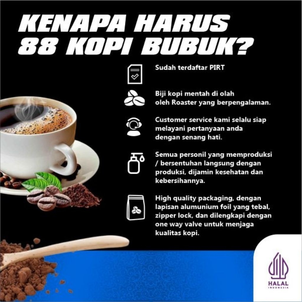 

Forcysn Kopi Bubuk 1Kg Tubruk Asli Kwalitas Istimewa 88Kopi