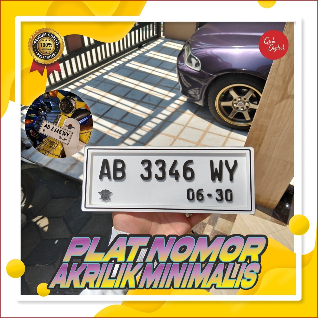 Plat Nomor Timbul Akrilik Motor Baut Tanam / Plat Nomor Motor Variasi Murah Original / Plat nomor mo