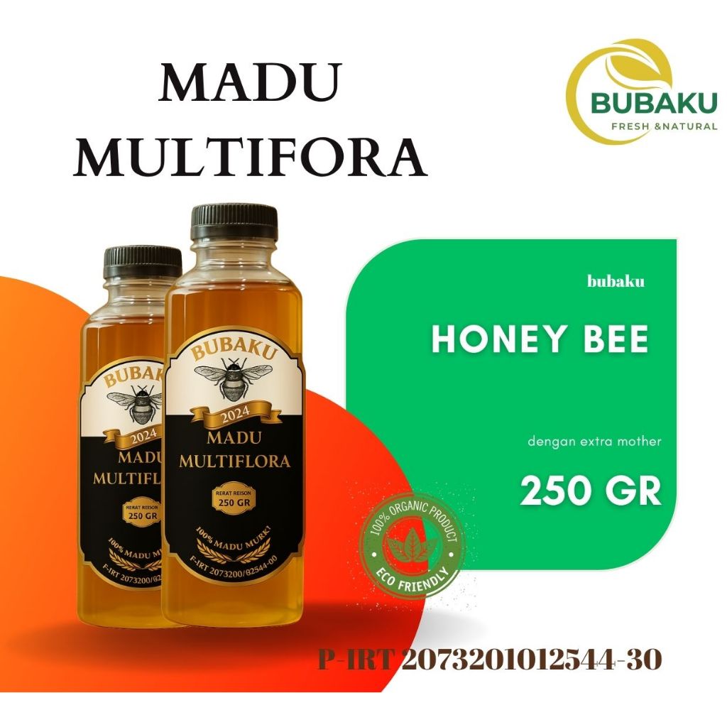 

Madu Murni Asli 250 Gram Multiflora Premium - BUBAKU