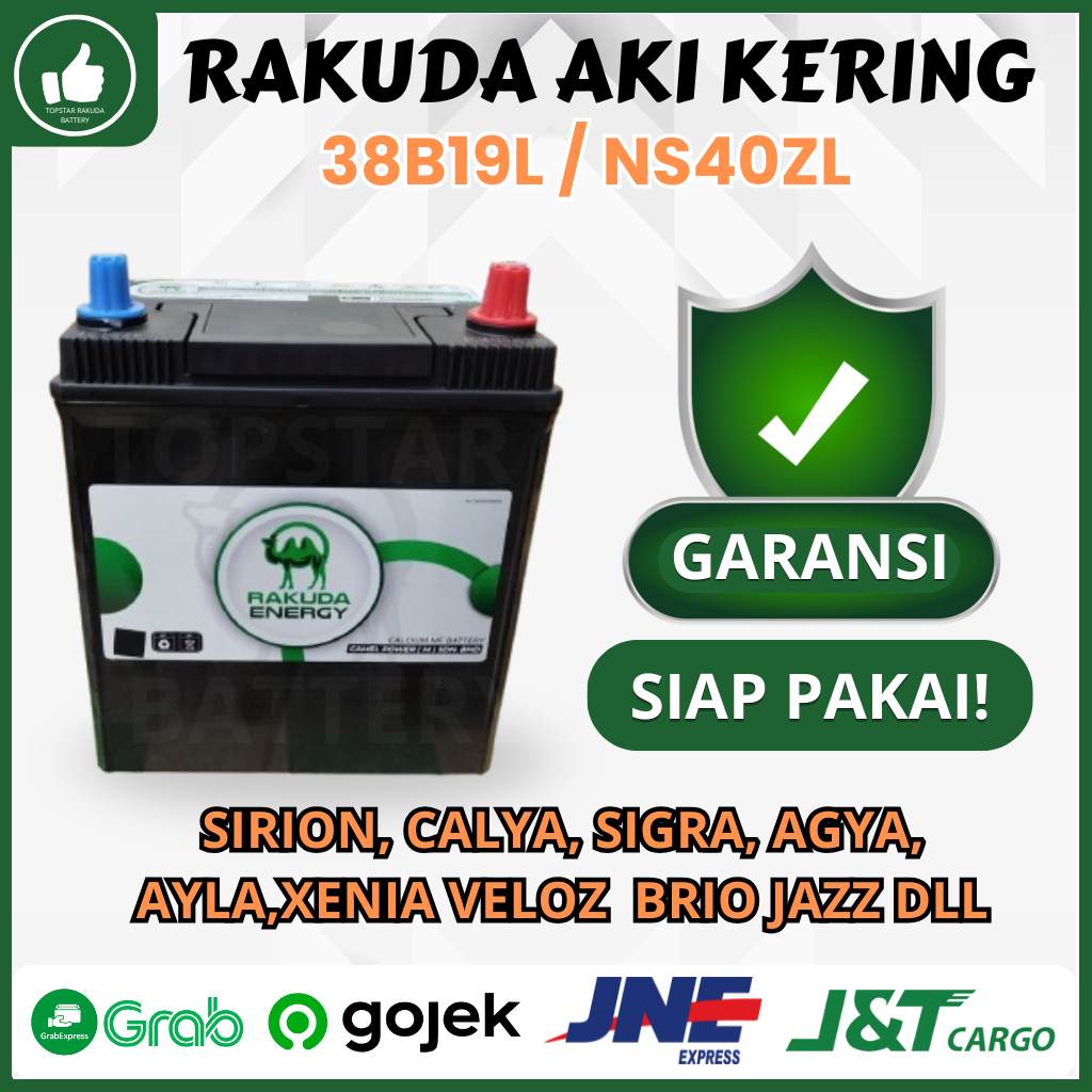 Aki Mobil Agya Sigra Cayla Mobilio Brio Ayla RAKUDA NS40ZL MF 12Volt ACCU KERING