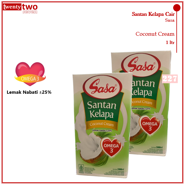 

Sasa santan cair liquid coconut cream 1ltr