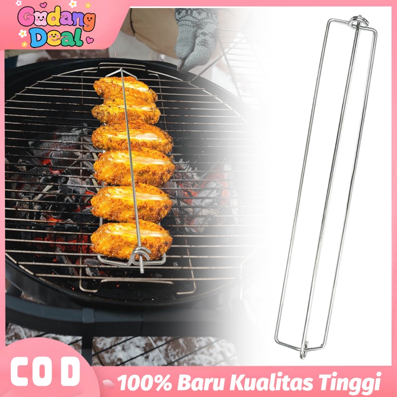 Alat Panggang Stainless Steel Garpu Pemanggang BBQ Cocok untuk Sayap Ayam & Daging