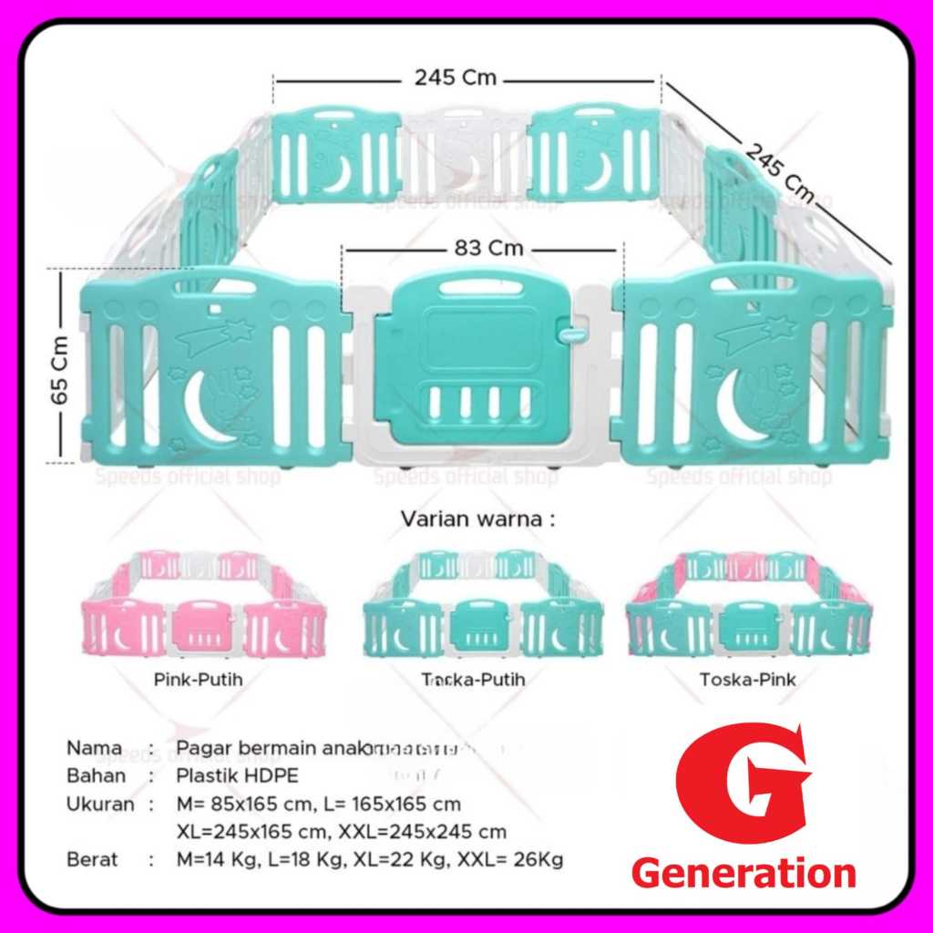 Pagar Bermain Anak Berbagai Motif Kualitas Premium Mainan Anak Portable Bisa Dilipat