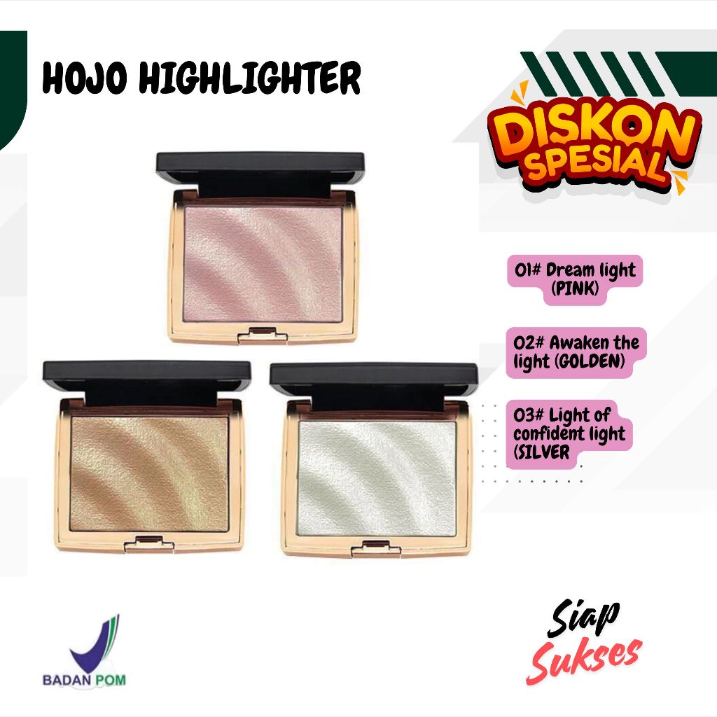 Hojo Highlighter Ori Official Store Bedak Make Up Higliter Gold Silver BPOM Glowing Tampil Cantik