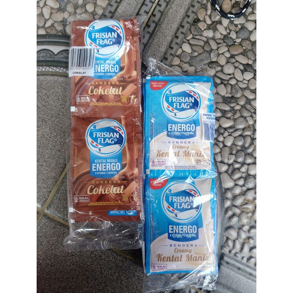 

Susu Frisian Flag Renceng Coklat Dan Putih susu kental manis 6 sachet