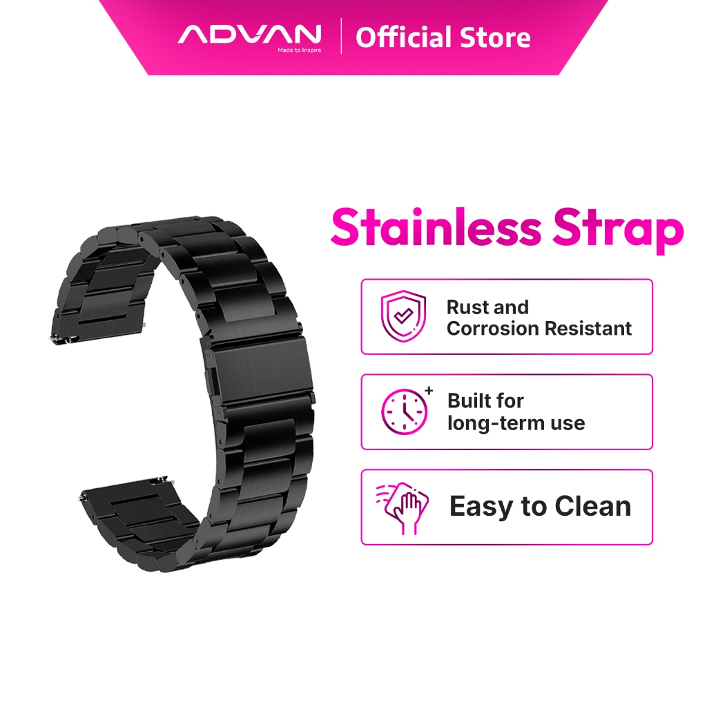 ADVAN Stainless Strap Tali Jam Tangan 22mm Quick Release Adjustable Accessories For Smartwatch S1 S1