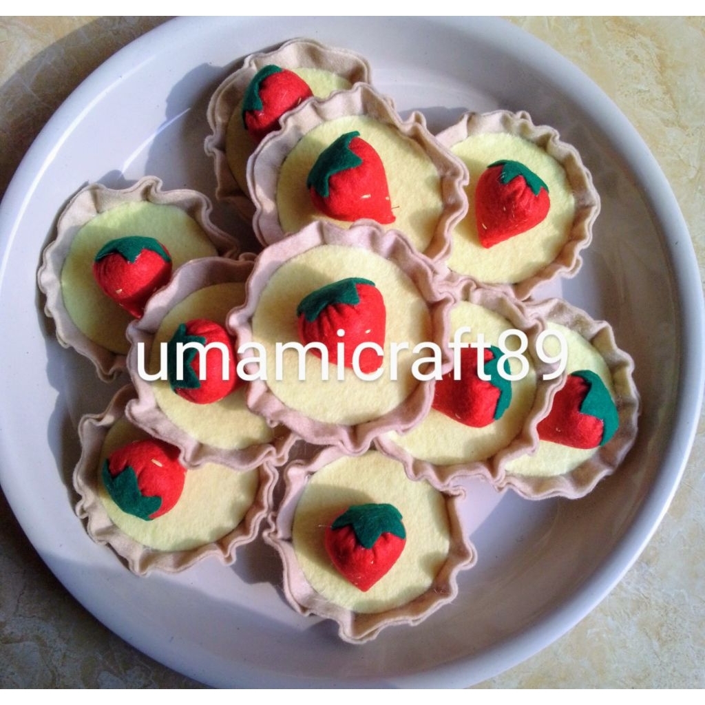 Replika Kue Pie Fruit / Mainan flanel Kue Jajanan Pasar / Mainan Edukasi Anak / Mainan masak-masakan