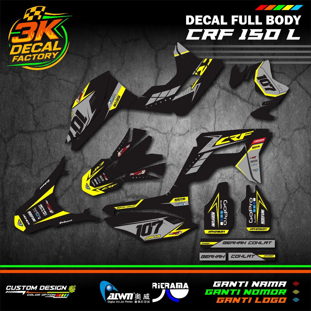 COD DECAL CRF PREMIUM LIMITED EDITION HIJAU PUPUS HITAM MINIMALIS