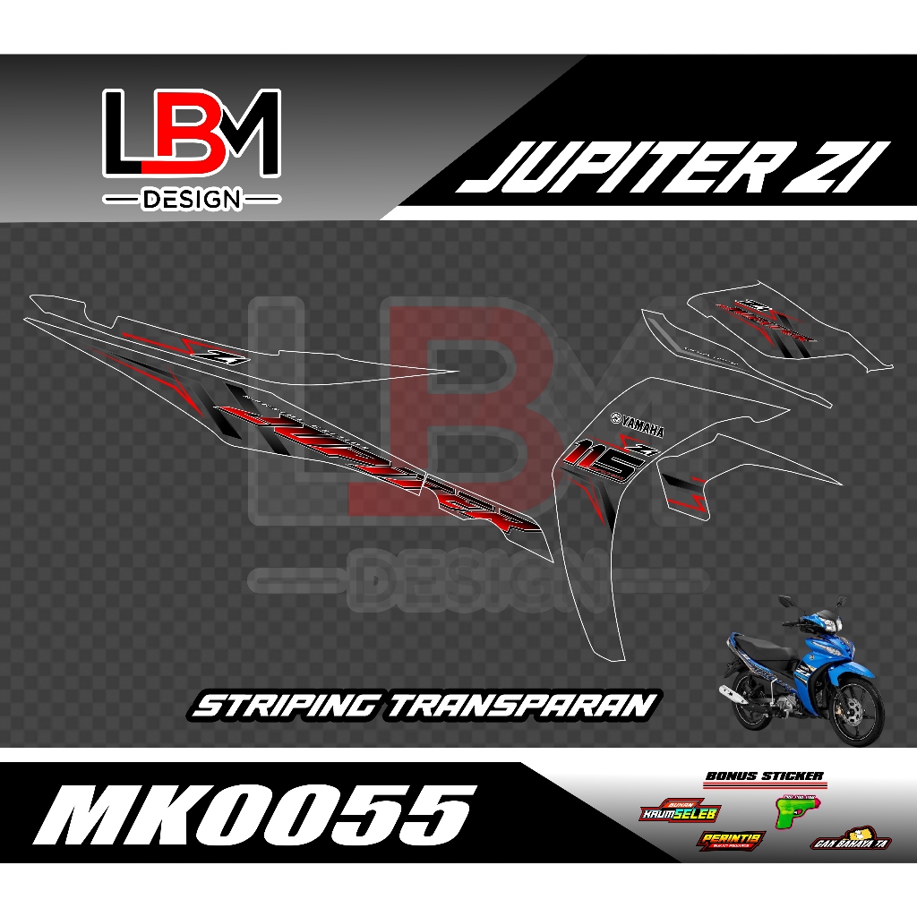 STIKER STRIPPING LIST VARIASI UV/TRANSPARAN MOTOR JUPITER Z1 TRANSPARAN