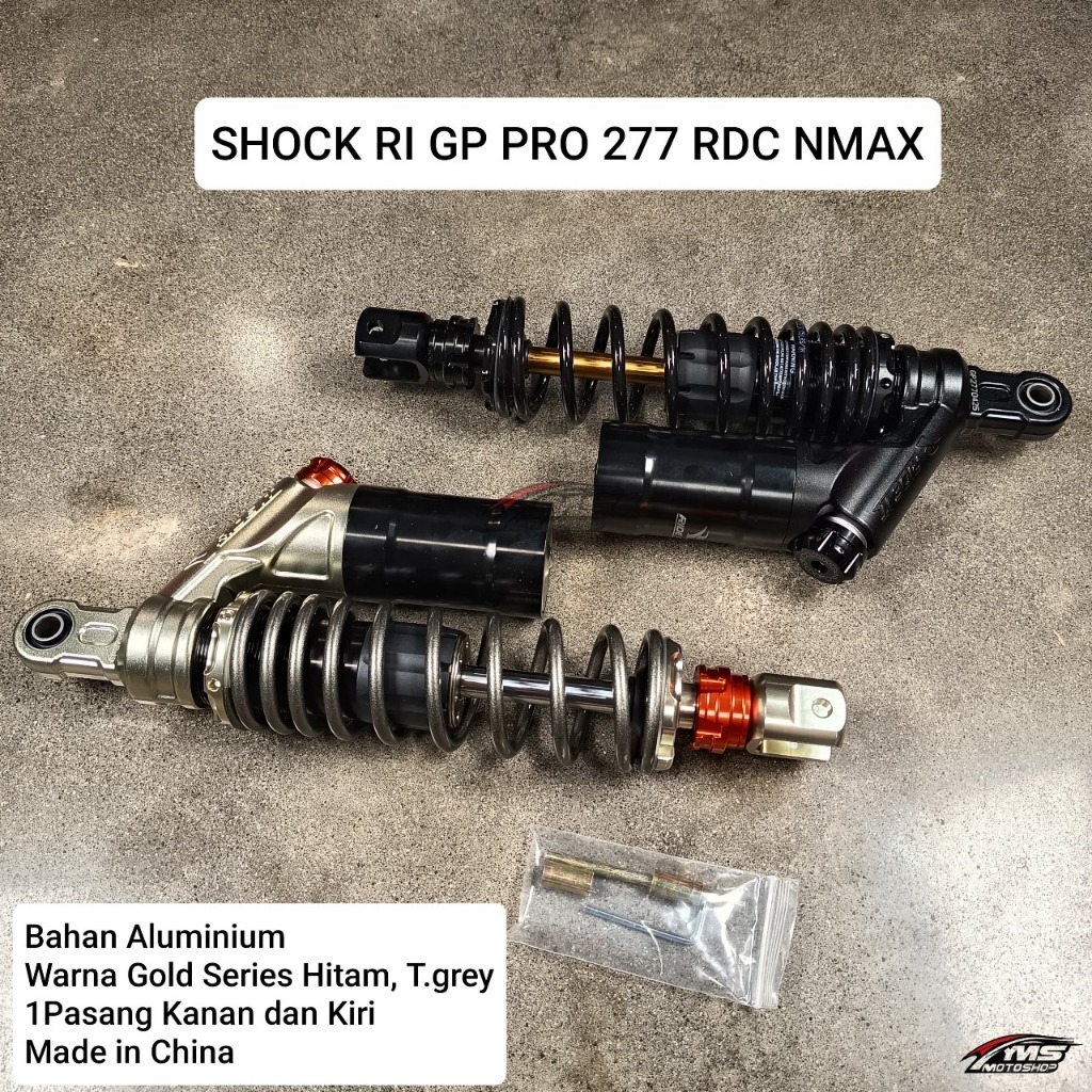 RIDE IT GP PRO 277 RDC NMAX ; PCX160 ; AEROX SKOK BELAKANG DOUBLE KLIK HITAM GOLD SERIES ; TITAN