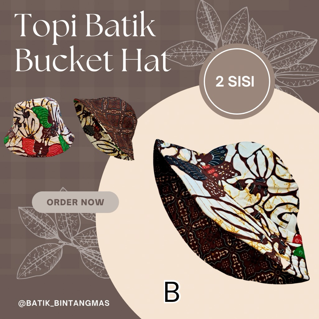 Topi Batik Bucket Hat Bolak Balik